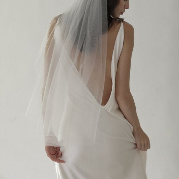 A.B. Ellie Raw Edge Veil Drop Length - Picture 9 of 12
